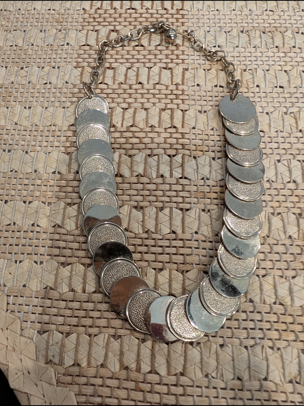 Gold Tone Disc Collar Necklace